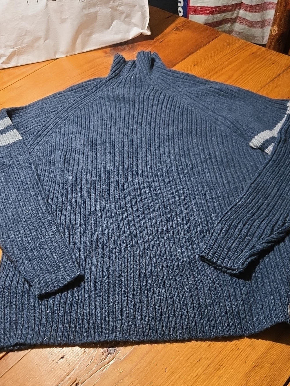 Nike Acg 100% Wool Sz M Men's Ribbed Turtleneck Sweater in Slate Blue
